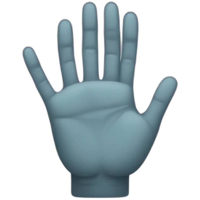 A normal hand with the correct number of fingers emoji