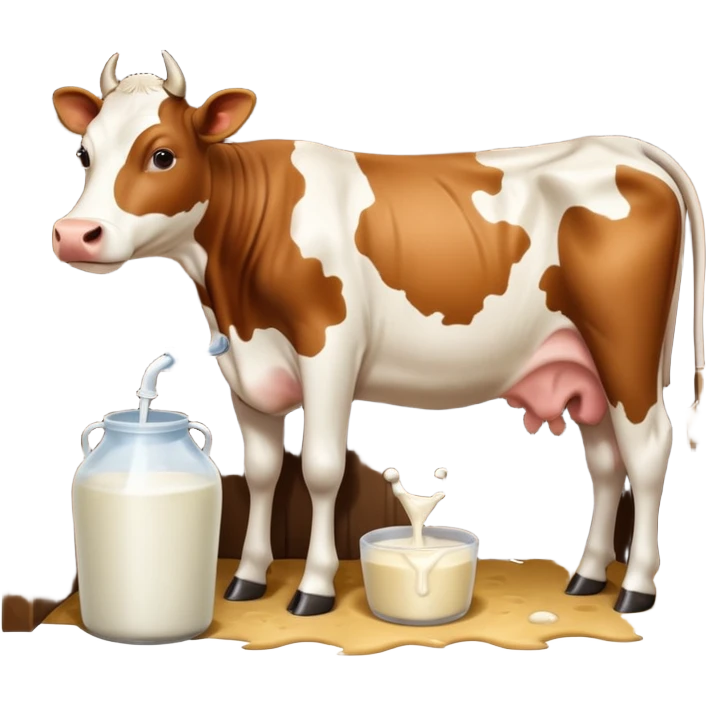 Cow getting milked emoji