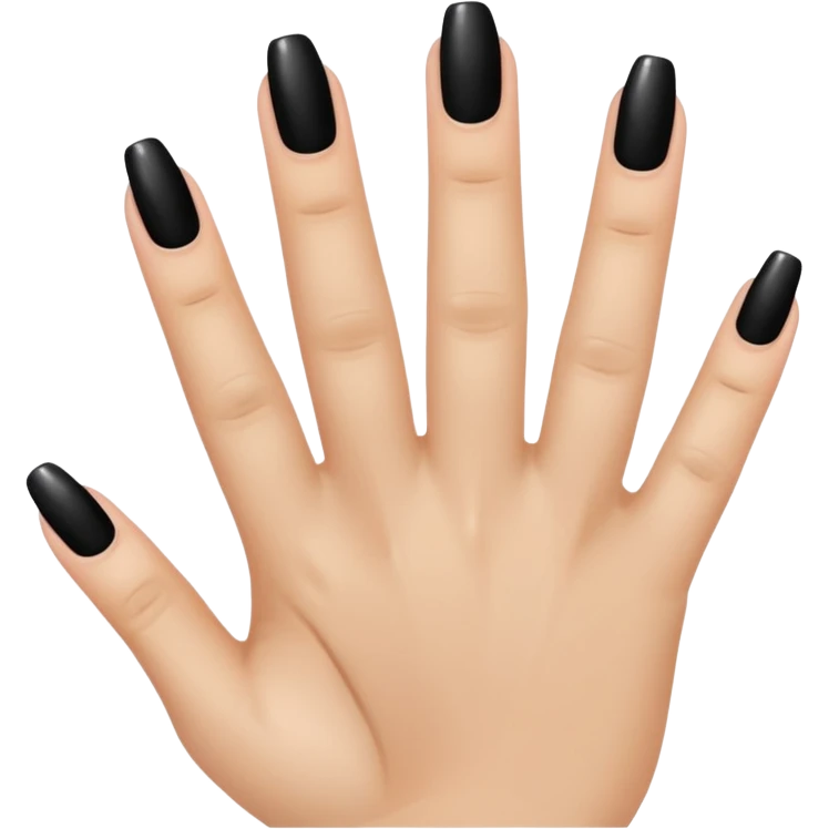 Black fingernail painting emoji