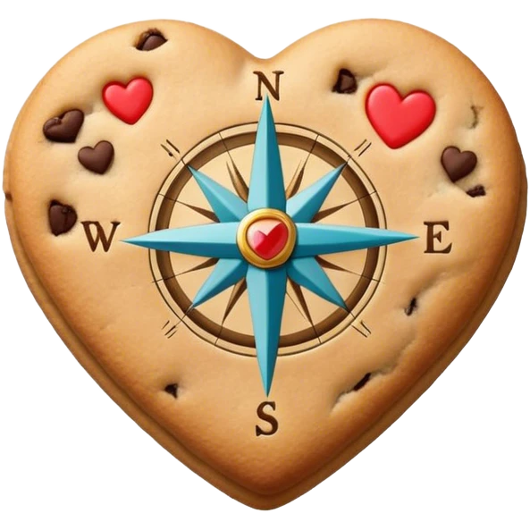 cookie heart compass emoji