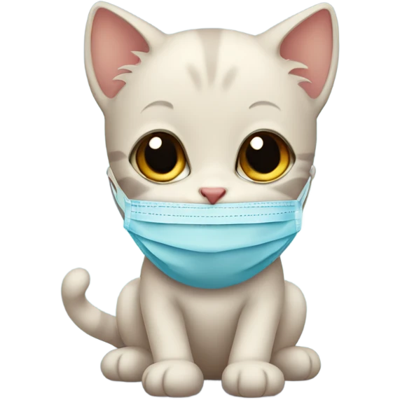 baby cat with covid mask emoji