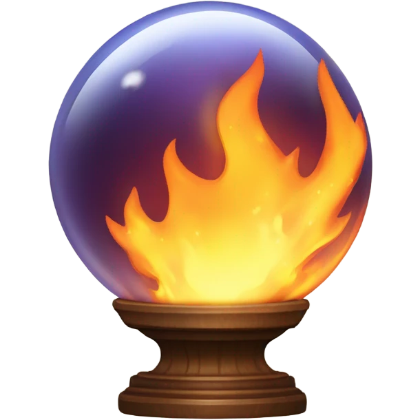 fortune telling ball in fire emoji