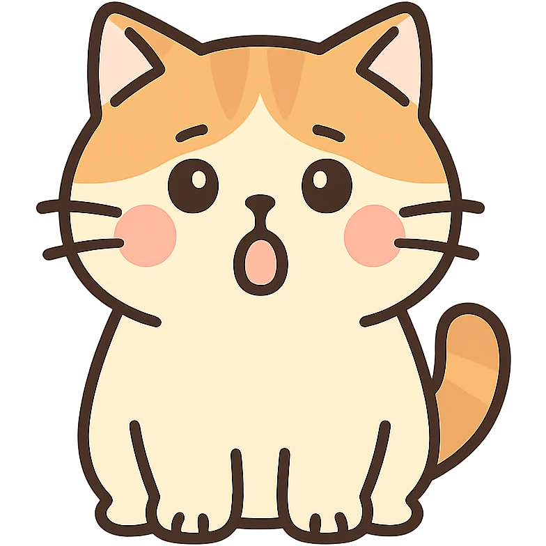 mofusand cat, color outline icon style, expressive face, gentle color palette emoji