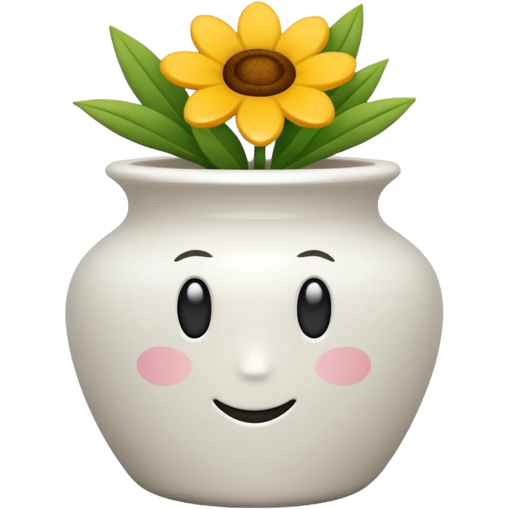 vaso branco sem flores emoji
