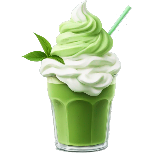 Iced matcha with whipped cream  emoji