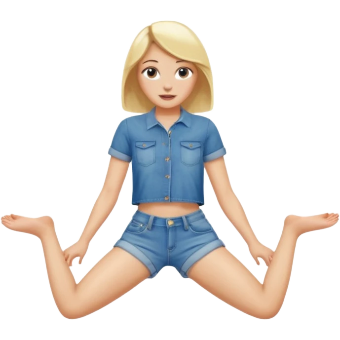 Naked blonde woman with legs spread emoji