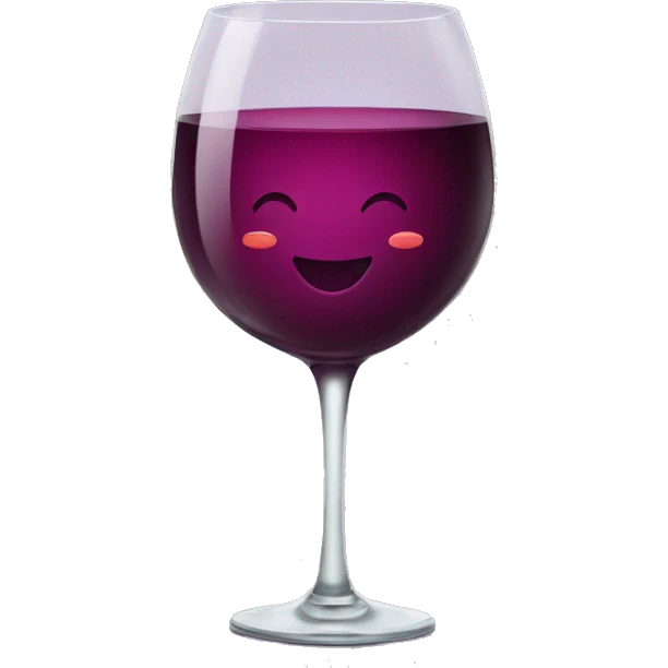 smiling wine glass but with wine that is more red, less purpole emoji