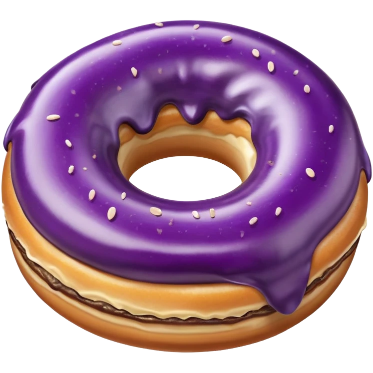 Eggplant in donut with cream emoji