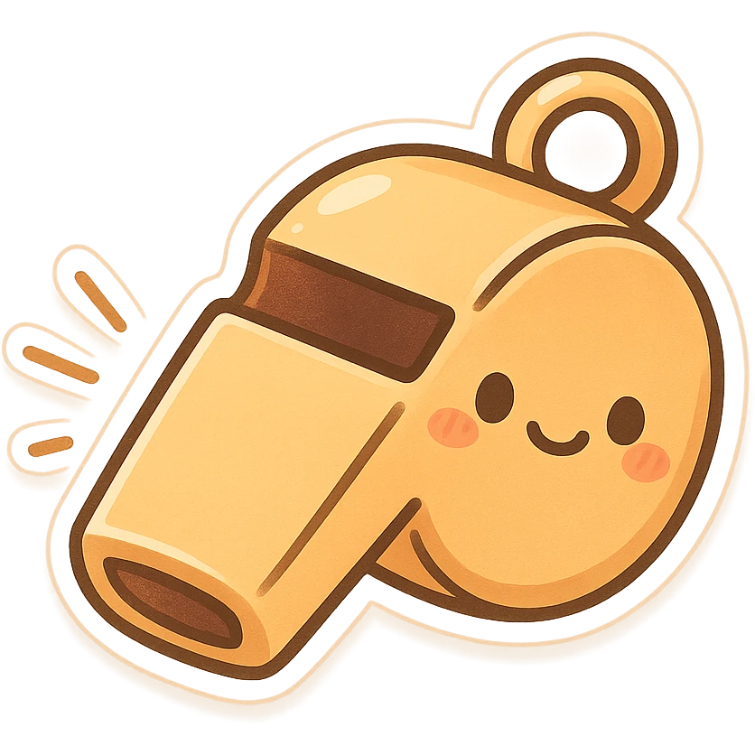a cartoon-style whistle with sound lines emoji