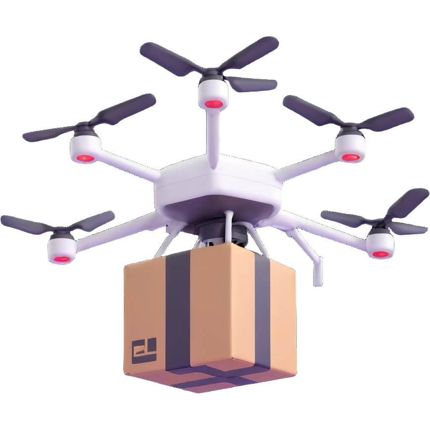 delivery drone with package emoji