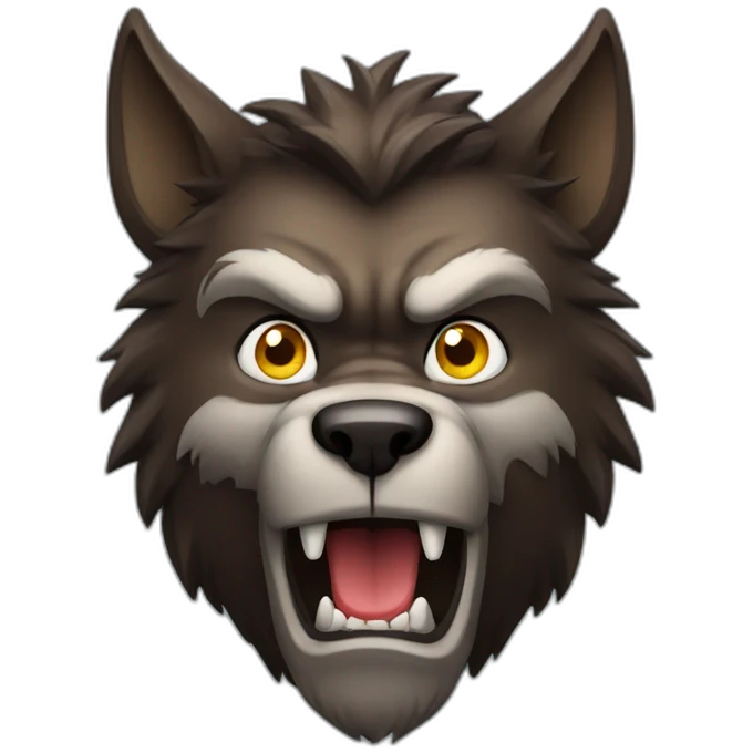 suspicious werewolf emoji