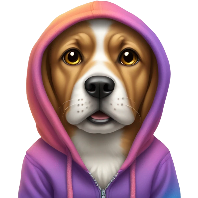 Dog wearing hoodie emoji