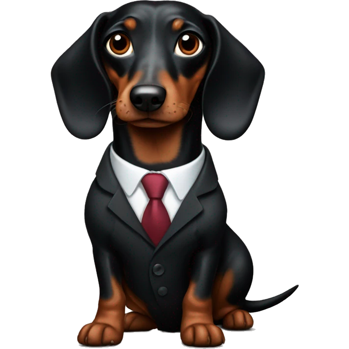 Black weiner dog in suit emoji