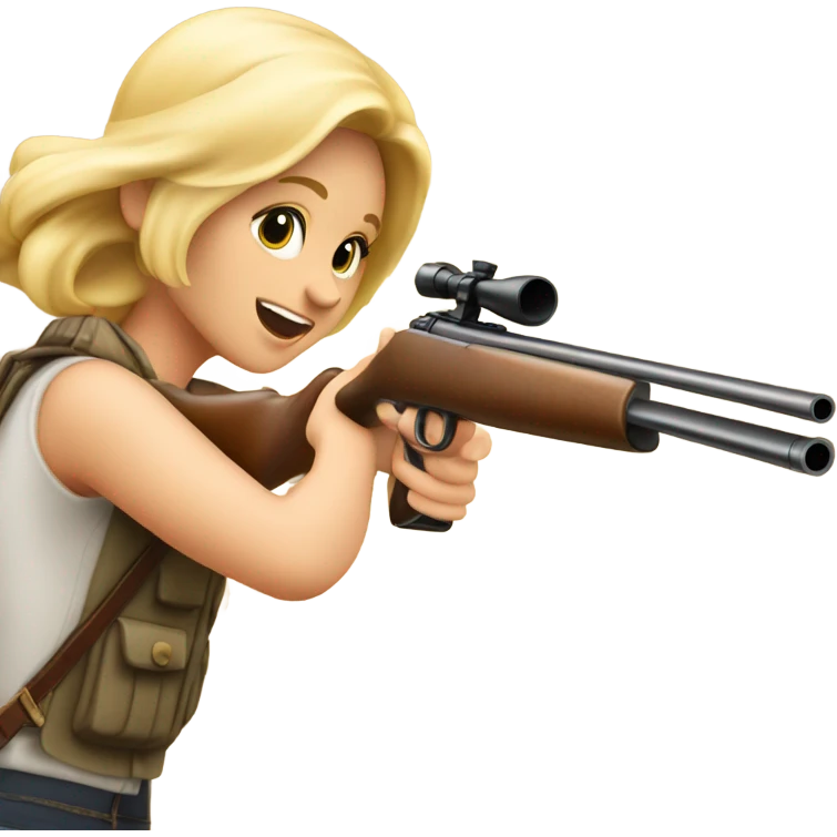 Blonde girl shooting quail  emoji