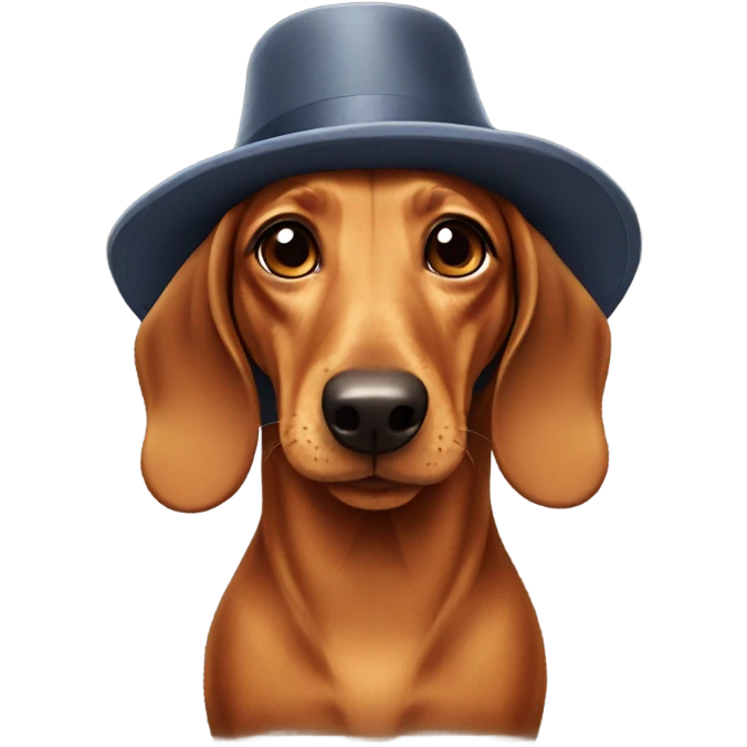 Daschund wearing a hat emoji