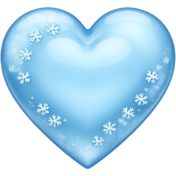 a solid ice blue heart covered in frost as though it was frozen. emoji