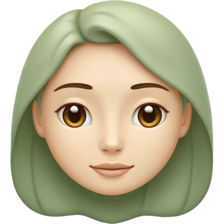 Minimal wellness emoji representing tighter skin and firmness,
subtle lifting effect, smooth contours, calm and natural,
no beauty or cosmetic symbols, soft sage green color palette emoji