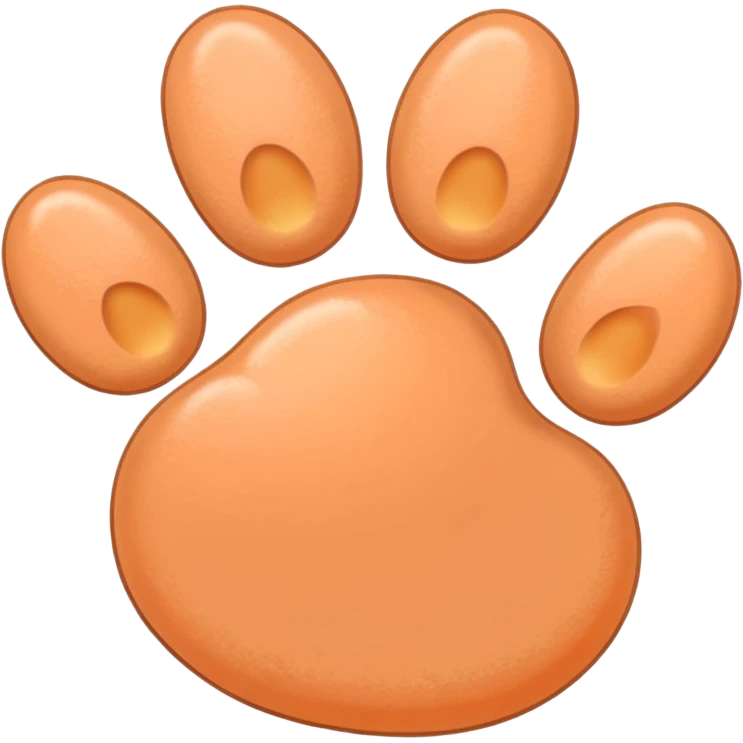 a very light pale pastel apricot pawprint emoji