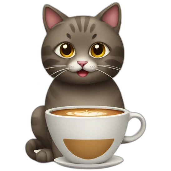 cat with coffee emoji