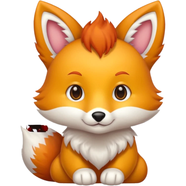 renard kawai avec un coeur jaune emoji