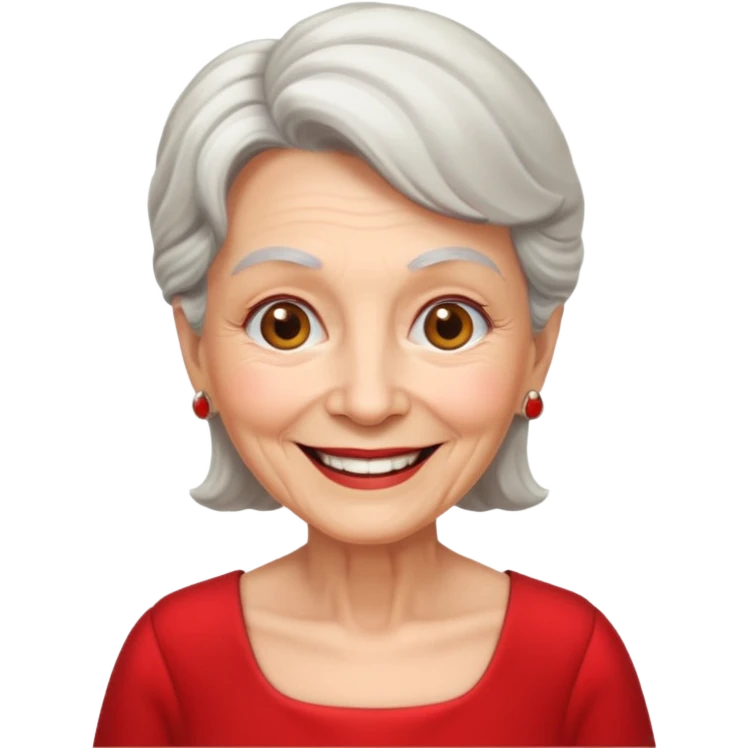 elderly woman with red dress  emoji