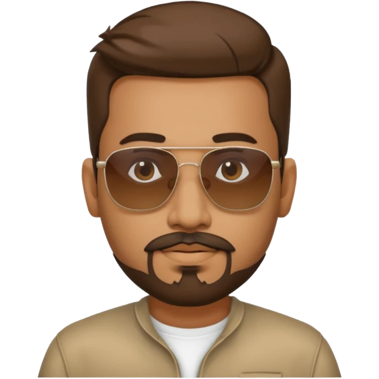 Indian man with Goatee and sunglasses emoji