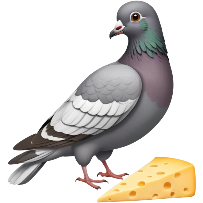 pigeon eating cheese emoji