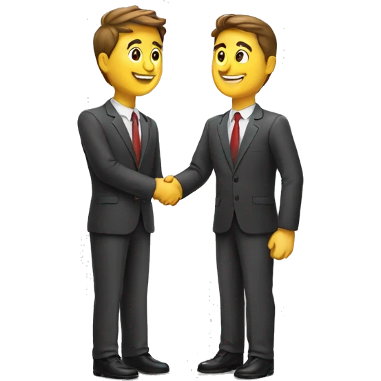two businessmen handshaking emoji