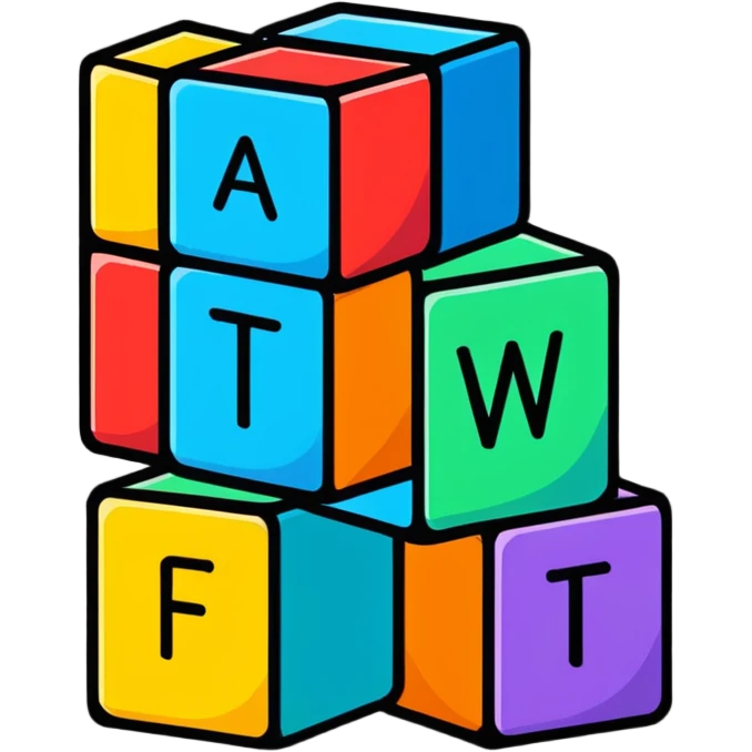 Letter blocks that spell FATWO emoji