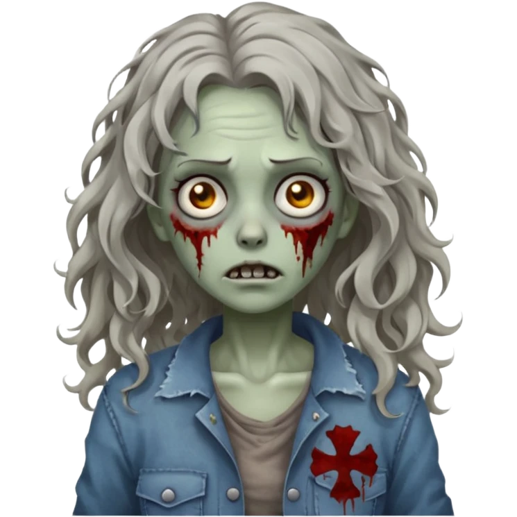🧟‍♀️ zumbi de cabelo ondulado feminino  emoji