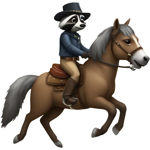 raccoon riding a horse emoji