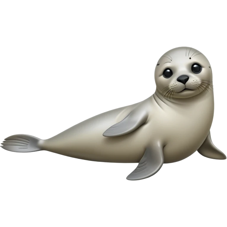 cinematic-seal-realistic-full-body-lounging-emoji,-sleek-body-stretched,-short-smooth-fur-glinting-in-the-sea-breeze,-flippers-tucked-comfortably-beneath-its-body,-large-dark-eyes-filled-with-playful-curiosity emoji