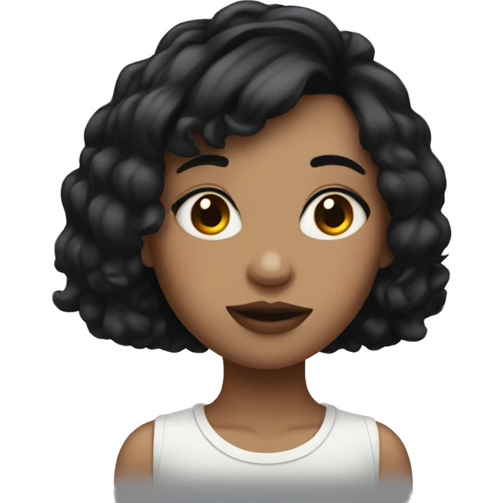 Girl with short black hair and septum piercing  emoji