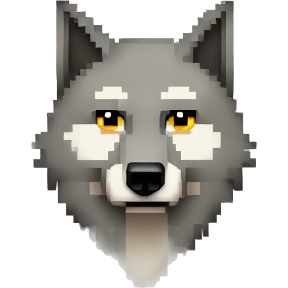 8 bit Pixel wolf  sad emoji