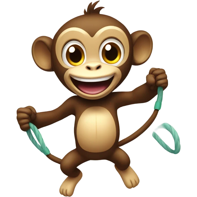 Monkey playing jump rope  emoji