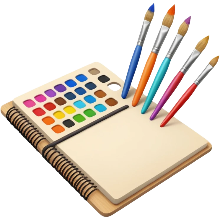 Sketchbook with brushes emoji