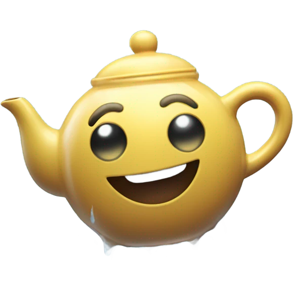  Teapot with leg dancing in the rain coming from the sky emoji
