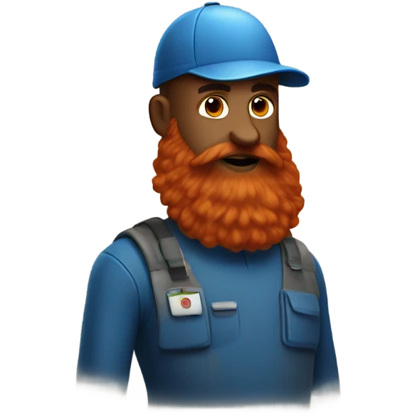 Elementary custodian with a long red beard  emoji