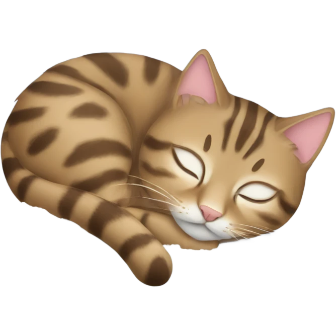 Tabby Cat sleeping in the snow emoji