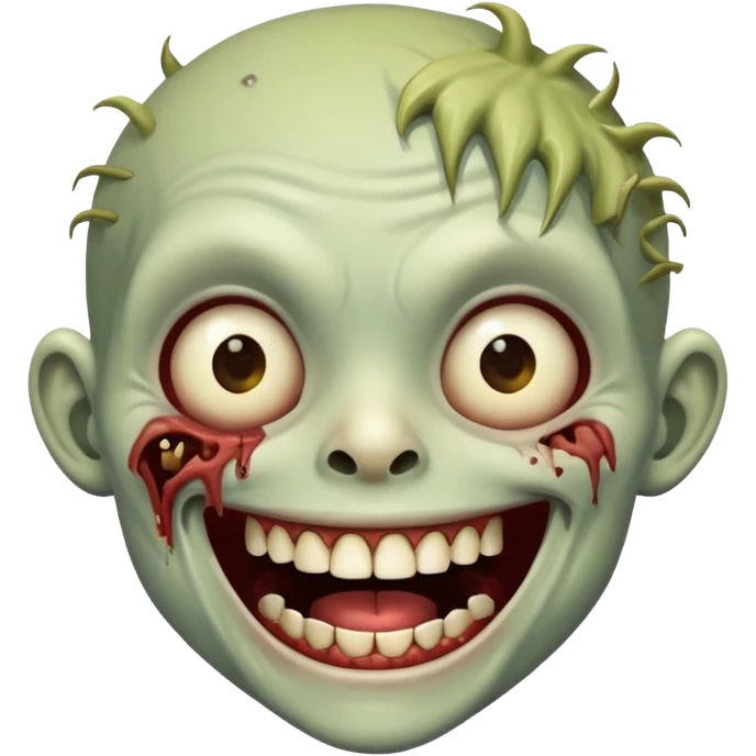 A cute and cheerful zombie is laughing hard emoji
