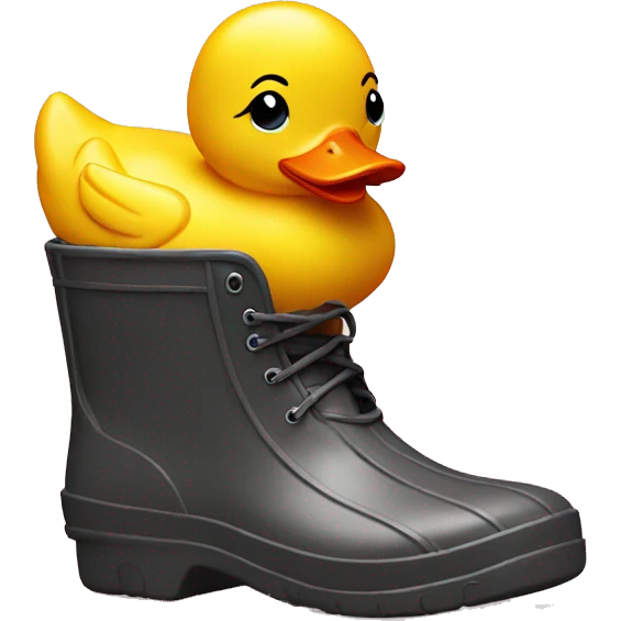 Yellow rubber duck wearing rainboots emoji