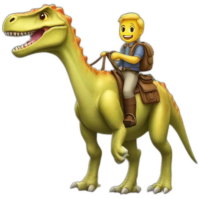 Dinosaure sur un cheval emoji
