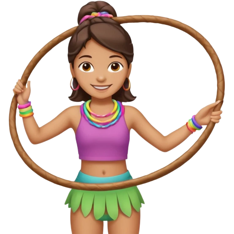 hula hoop at girl one arm emoji
