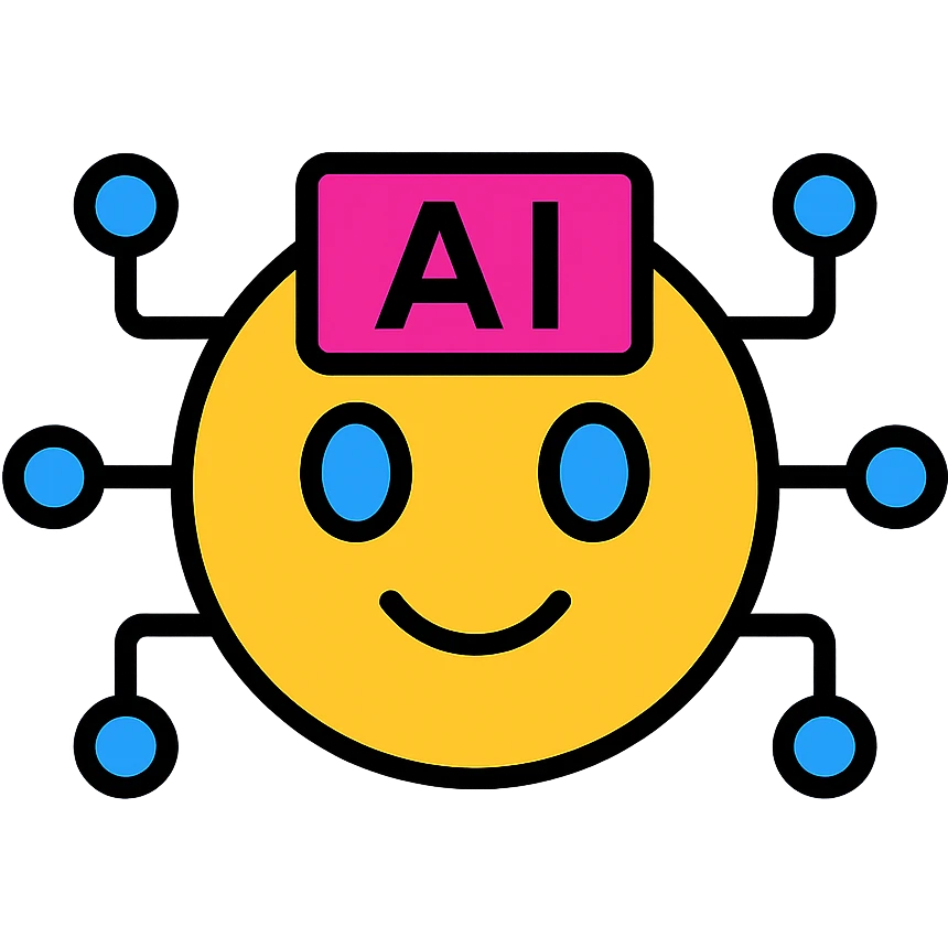AI emoji icon, clean, techy emoji
