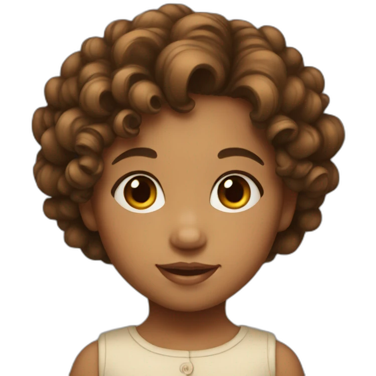 Little Girl with Brown Short Curls emoji