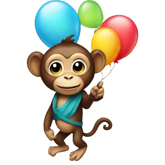 monkey with balloon emoji