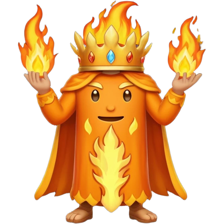 a full body of flame king emoji