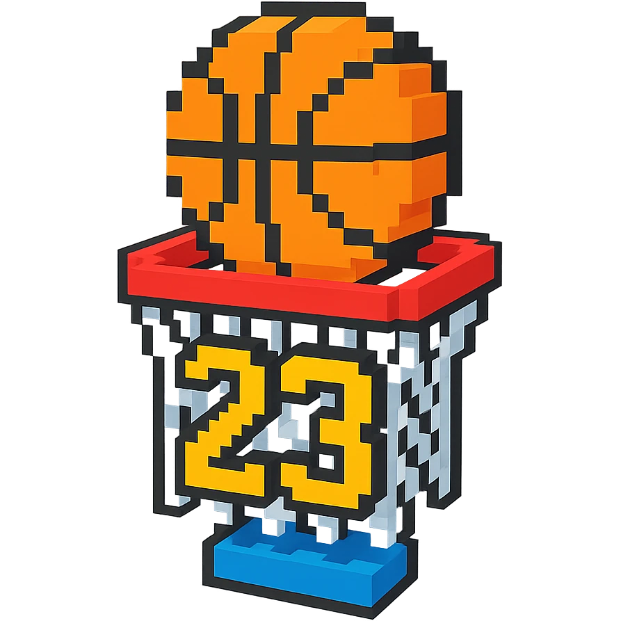 баскетбольный мяч с надписью "23" в сетке, no background emoji