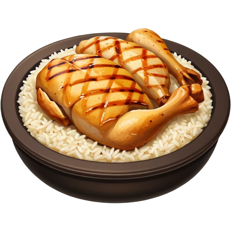 Rice and chicken breast  emoji