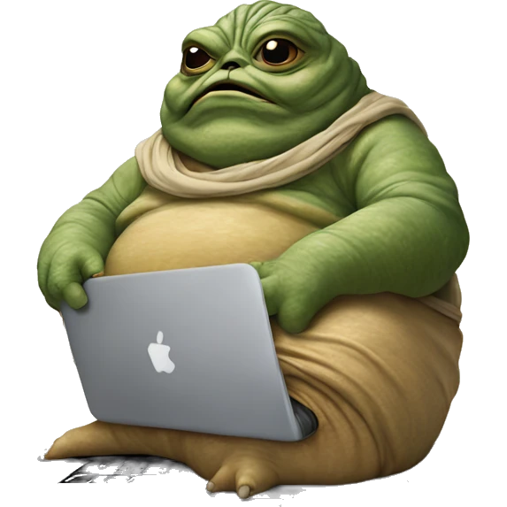 Jabba the Hutt from Star Wars with a laptop emoji